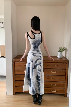 Stylish Work Outfits, Outfit Summer Ideas Abstract Maxi Dress