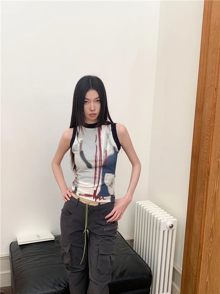 Stylish Work Outfits, Outfit Summer Ideas Abstract Printed Tank Top Stylish Work Outfits, Outfit Summer Ideas Abstract Printed Tank Top