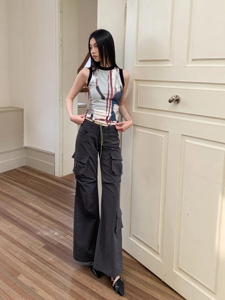 Stylish Work Outfits, Outfit Summer Ideas Abstract Printed Tank Top Stylish Work Outfits, Outfit Summer Ideas Abstract Printed Tank Top