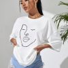 Stylish Work Outfits, Outfit Summer Ideas Abstract Woman Face Tee