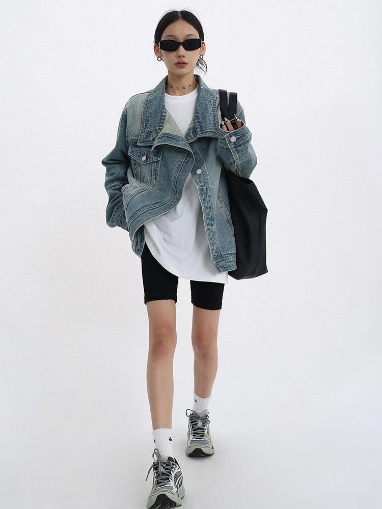 Stylish Work Outfits, Outfit Summer Ideas Acubi Asymmetrical Denim Jacket Stylish Work Outfits, Outfit Summer Ideas Acubi Asymmetrical Denim Jacket