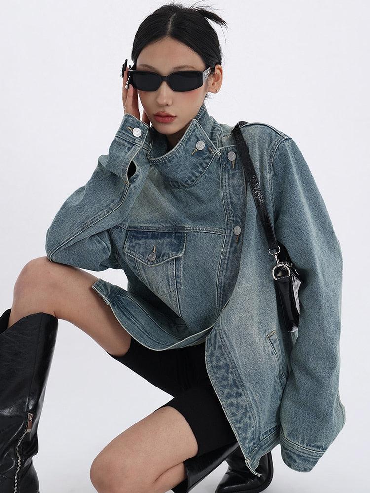 Stylish Work Outfits, Outfit Summer Ideas Acubi Asymmetrical Denim Jacket Stylish Work Outfits, Outfit Summer Ideas Acubi Asymmetrical Denim Jacket