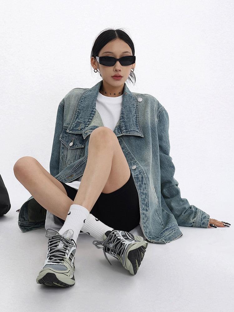 Stylish Work Outfits, Outfit Summer Ideas Acubi Asymmetrical Denim Jacket Stylish Work Outfits, Outfit Summer Ideas Acubi Asymmetrical Denim Jacket
