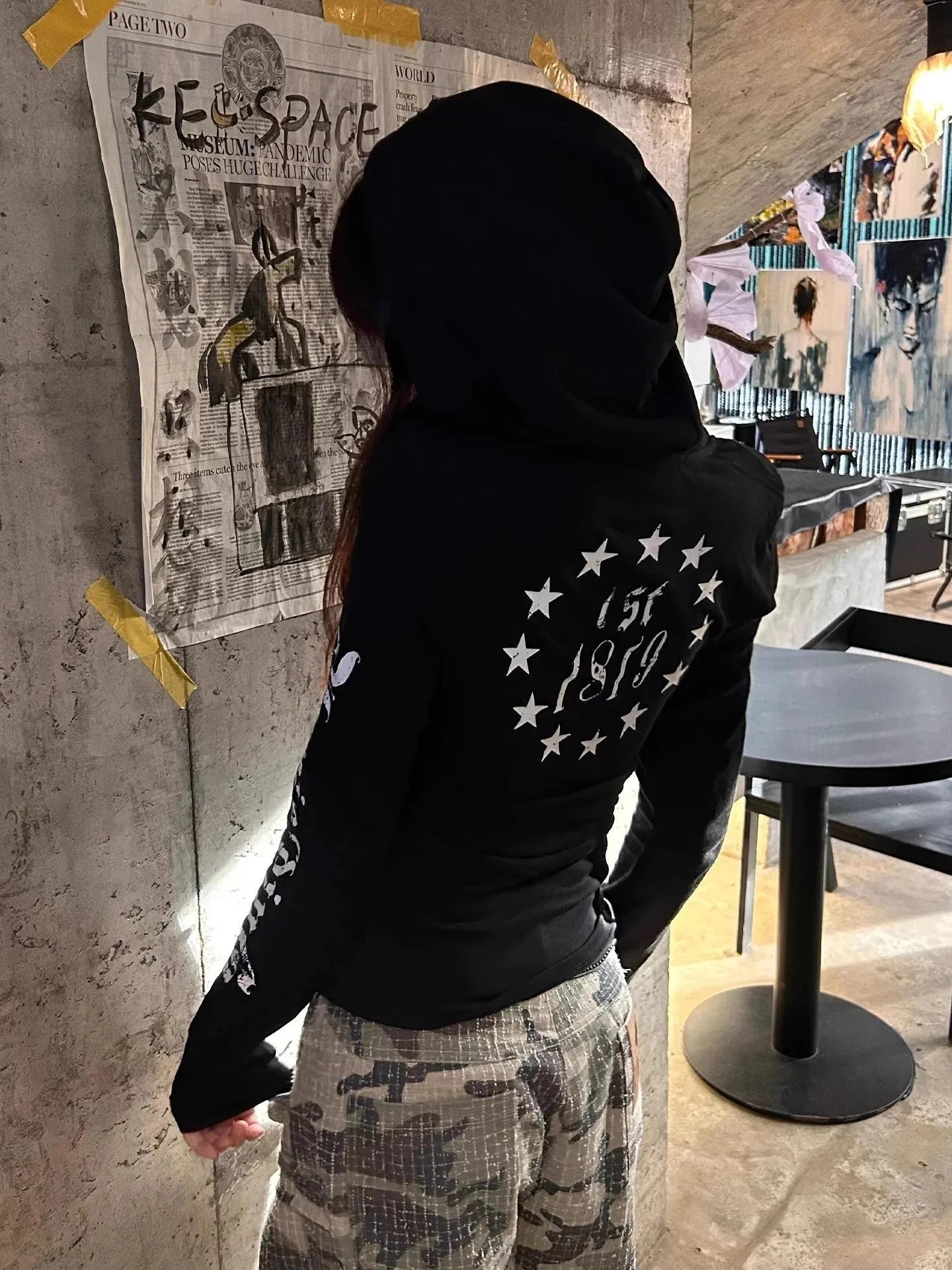 Stylish Work Outfits, Outfit Summer Ideas Acubi Hooded Graphic Top Stylish Work Outfits, Outfit Summer Ideas Acubi Hooded Graphic Top
