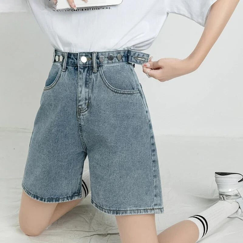 Stylish Work Outfits, Outfit Summer Ideas Adjustable Waist Denim Shorts Stylish Work Outfits, Outfit Summer Ideas Adjustable Waist Denim Shorts