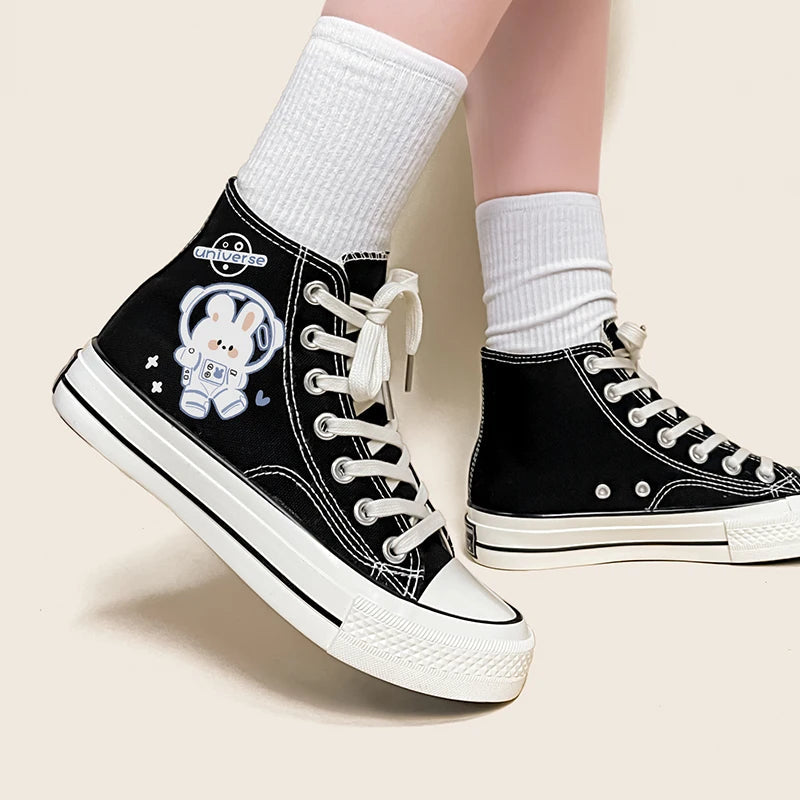 Stylish Work Outfits, Outfit Summer Ideas Astronaut Rabbit Lace Up Canvas Shoes Stylish Work Outfits, Outfit Summer Ideas Astronaut Rabbit Lace Up Canvas Shoes