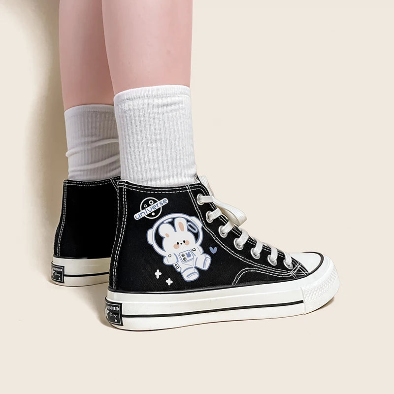 Stylish Work Outfits, Outfit Summer Ideas Astronaut Rabbit Lace Up Canvas Shoes Stylish Work Outfits, Outfit Summer Ideas Astronaut Rabbit Lace Up Canvas Shoes