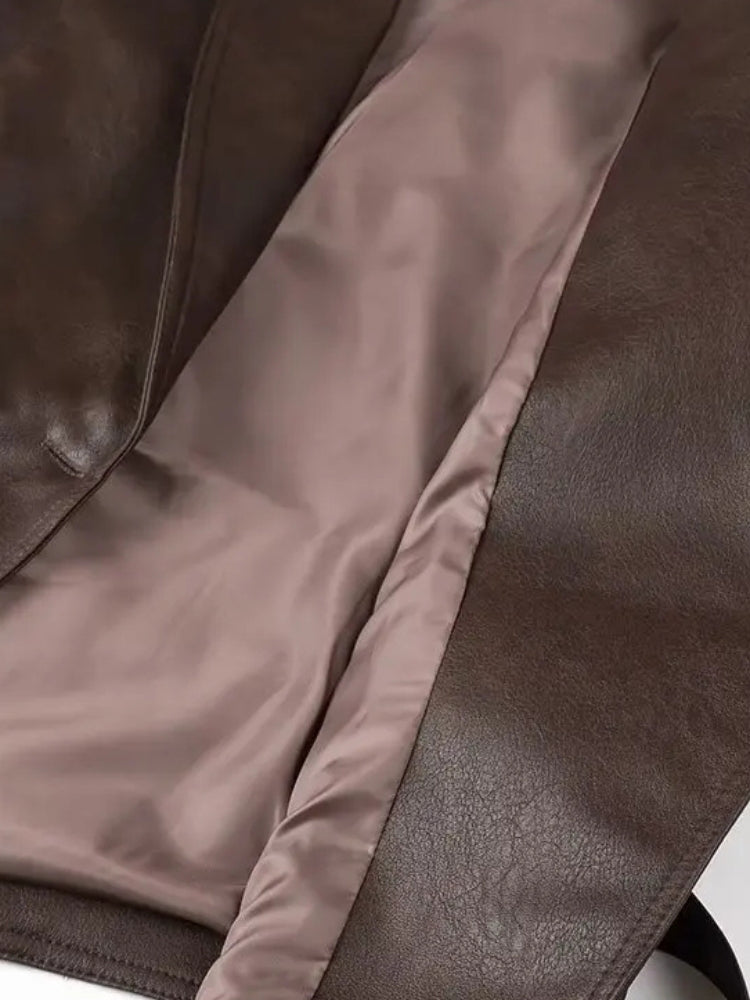 Stylish Work Outfits, Outfit Summer Ideas Asymmetric Faux Leather Jacket Stylish Work Outfits, Outfit Summer Ideas Asymmetric Faux Leather Jacket