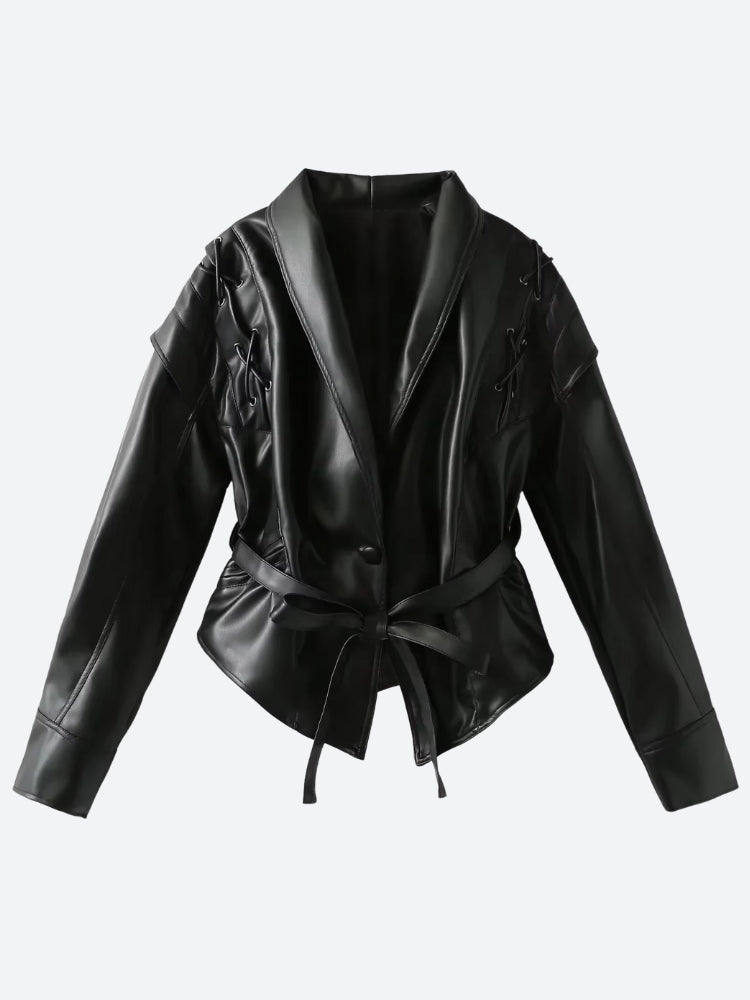 Stylish Work Outfits, Outfit Summer Ideas Asymmetric Faux Leather Jacket Stylish Work Outfits, Outfit Summer Ideas Asymmetric Faux Leather Jacket