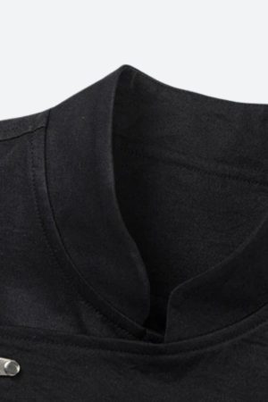 Stylish Work Outfits, Outfit Summer Ideas Asymmetric Frog Button Jacket