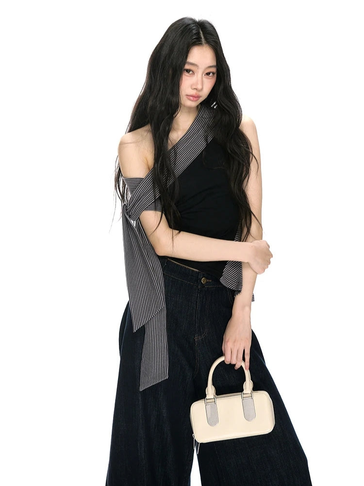 Stylish Work Outfits, Outfit Summer Ideas Asymmetric One Shoulder Top