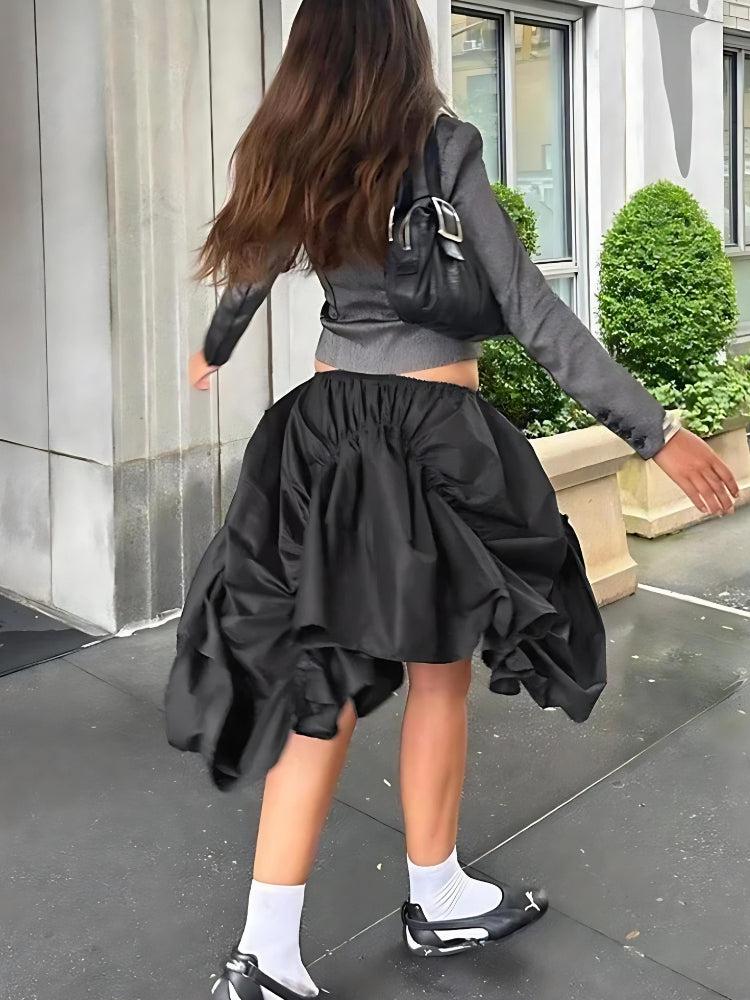 Stylish Work Outfits, Outfit Summer Ideas Asymmetric Ruched Mini Skirt