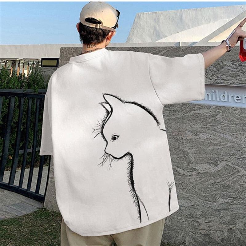 Stylish Work Outfits, Outfit Summer Ideas Back Printed Cat Tee Stylish Work Outfits, Outfit Summer Ideas Back Printed Cat Tee