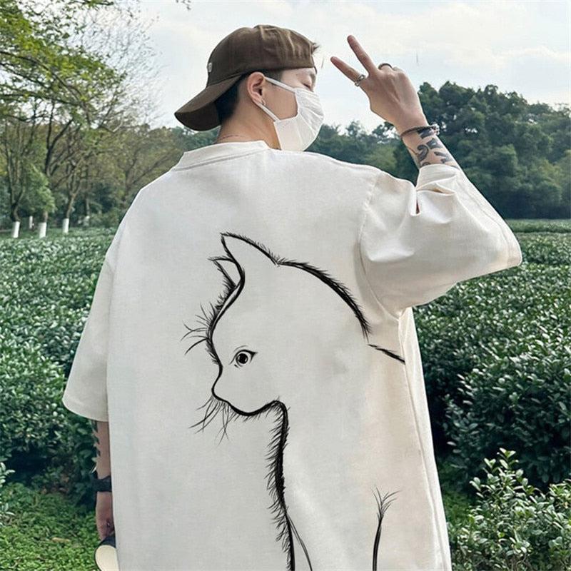 Stylish Work Outfits, Outfit Summer Ideas Back Printed Cat Tee Stylish Work Outfits, Outfit Summer Ideas Back Printed Cat Tee