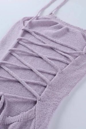 Stylish Work Outfits, Outfit Summer Ideas Backless Knitted Midi Dress