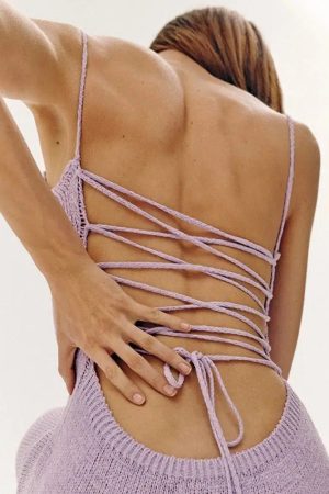 Stylish Work Outfits, Outfit Summer Ideas Backless Knitted Midi Dress