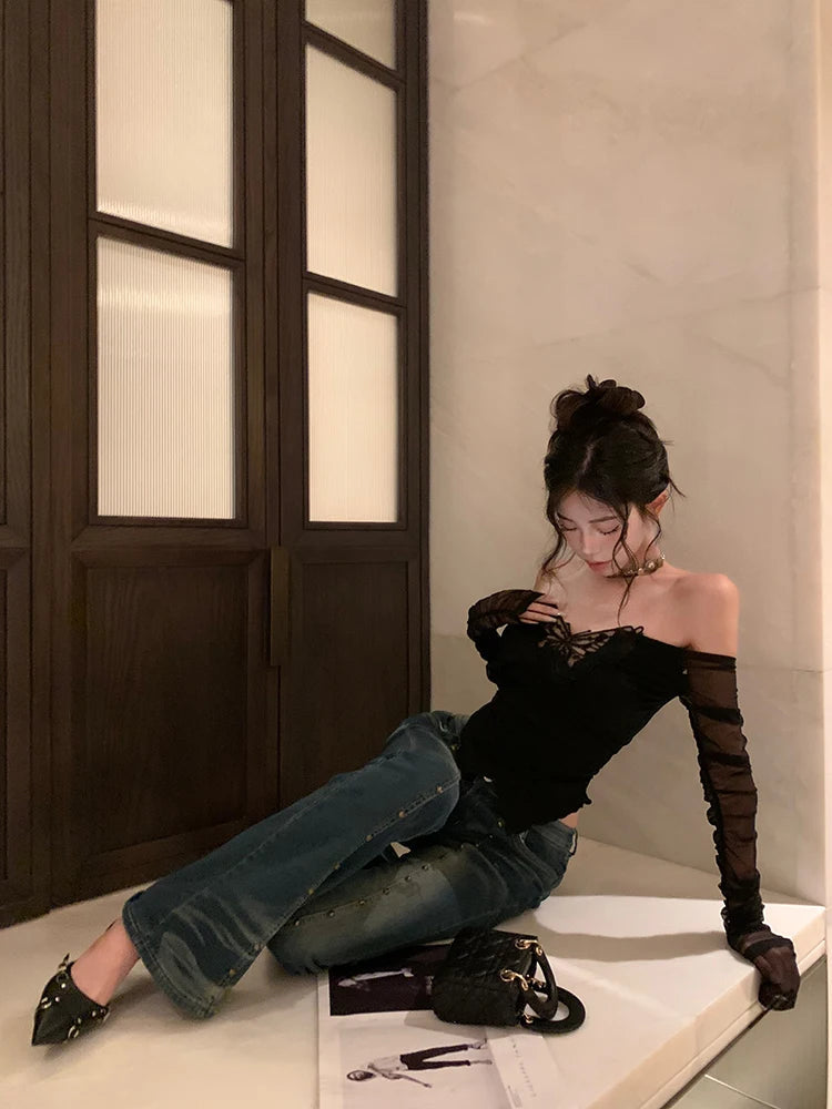 Stylish Work Outfits, Outfit Summer Ideas Baddie Butterfly Off Shoulder Top Stylish Work Outfits, Outfit Summer Ideas Baddie Butterfly Off Shoulder Top