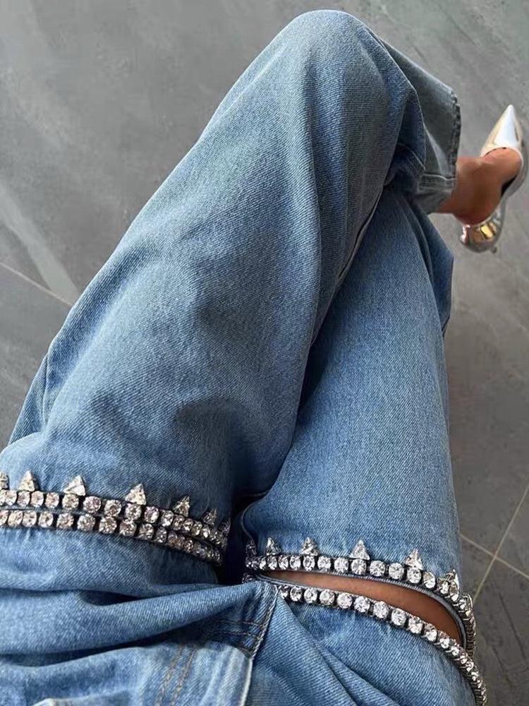 Stylish Work Outfits, Outfit Summer Ideas Baddie Embellished Cut-Out Jeans