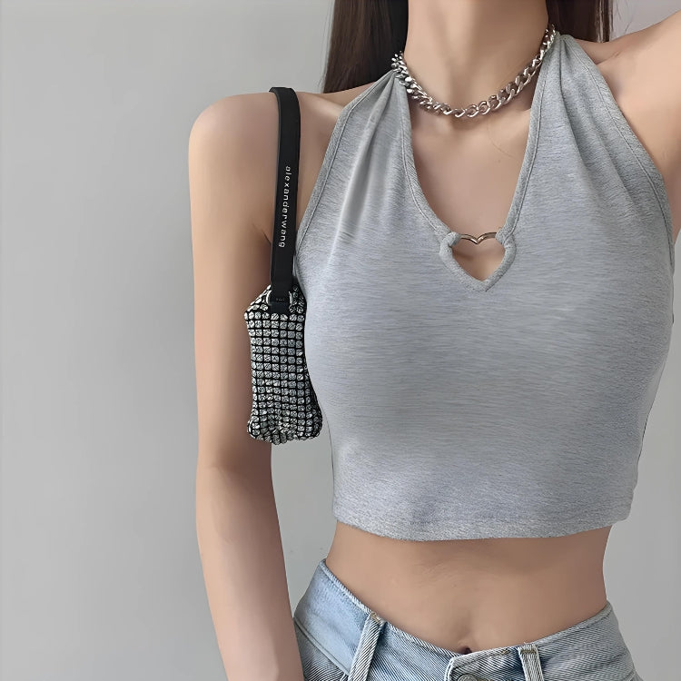 Stylish Work Outfits, Outfit Summer Ideas Baddie Heart Ring Halter Top Stylish Work Outfits, Outfit Summer Ideas Baddie Heart Ring Halter Top
