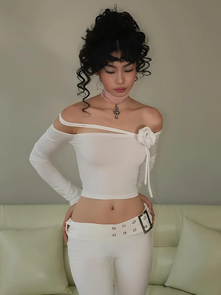 Stylish Work Outfits, Outfit Summer Ideas Baddie Rose Asymmetric Off Shoulder Top Stylish Work Outfits, Outfit Summer Ideas Baddie Rose Asymmetric Off Shoulder Top