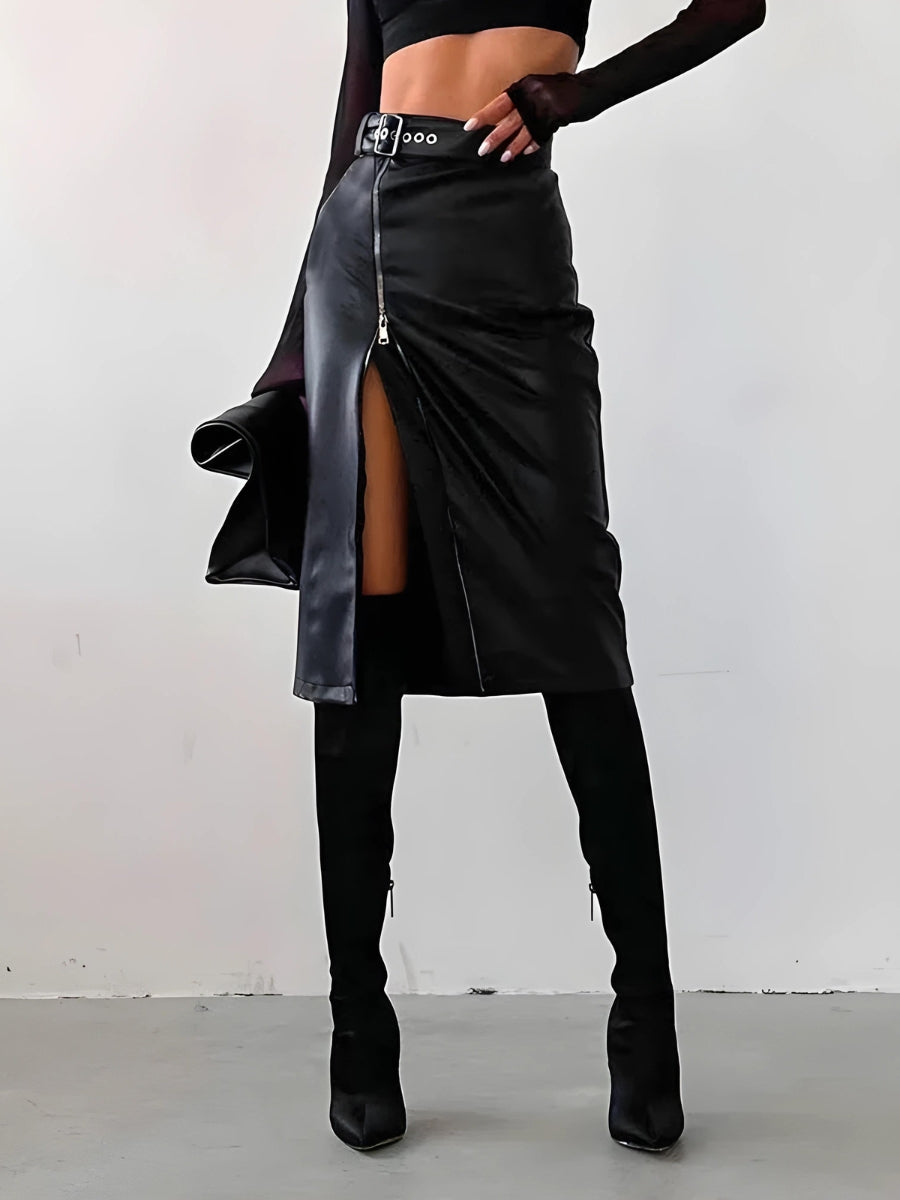 Stylish Work Outfits, Outfit Summer Ideas Baddie Zip Up Slit Midi Pencil Skirt Stylish Work Outfits, Outfit Summer Ideas Baddie Zip Up Slit Midi Pencil Skirt