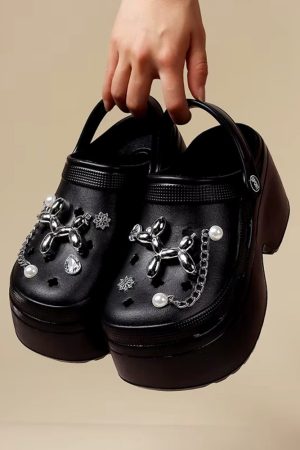 Stylish Work Outfits, Outfit Summer Ideas Balloon Dog Platform Clog Sandals