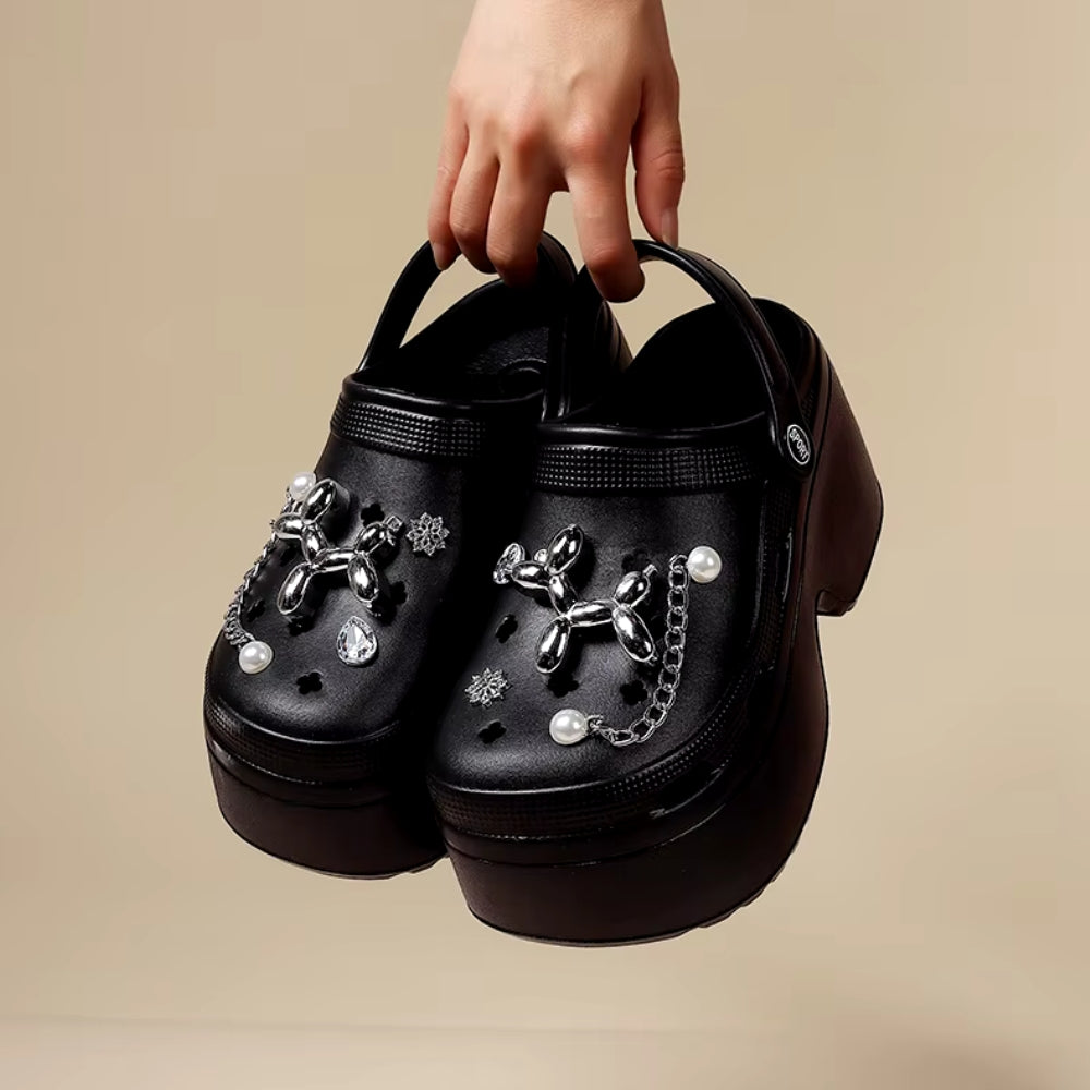 Stylish Work Outfits, Outfit Summer Ideas Balloon Dog Platform Clog Sandals Stylish Work Outfits, Outfit Summer Ideas Balloon Dog Platform Clog Sandals