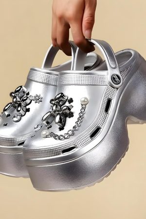 Stylish Work Outfits, Outfit Summer Ideas Balloon Dog Platform Clog Sandals