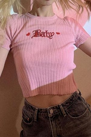 Stylish Work Outfits, Outfit Summer Ideas Barbie Embroidered Crop Top