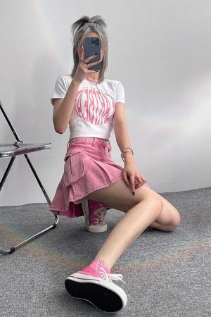 Stylish Work Outfits, Outfit Summer Ideas Barbie Pleated Cargo Mini Skirt