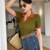Stylish Work Outfits, Outfit Summer Ideas Basic Corduroy Polo Top