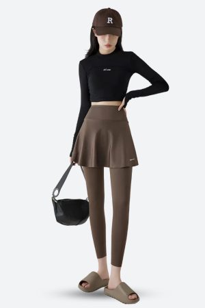 Stylish Work Outfits, Outfit Summer Ideas Basic Sport Leggings Mini Skirt