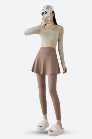 Stylish Work Outfits, Outfit Summer Ideas Basic Sport Leggings Mini Skirt