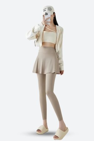 Stylish Work Outfits, Outfit Summer Ideas Basic Sport Leggings Mini Skirt