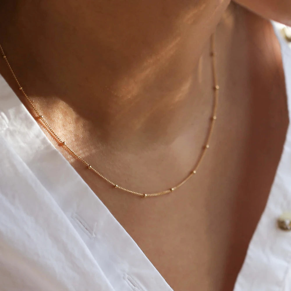 Stylish Work Outfits, Outfit Summer Ideas Bead Chain Necklace