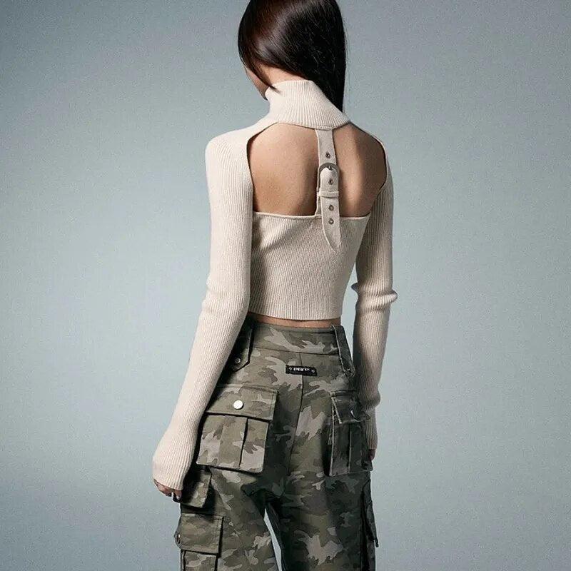 Stylish Work Outfits, Outfit Summer Ideas Belted Back Turtleneck Cropped Cardigan