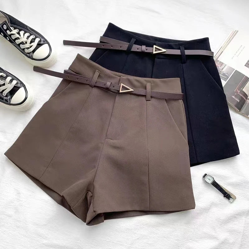 Stylish Work Outfits, Outfit Summer Ideas Belted High Waisted Shorts