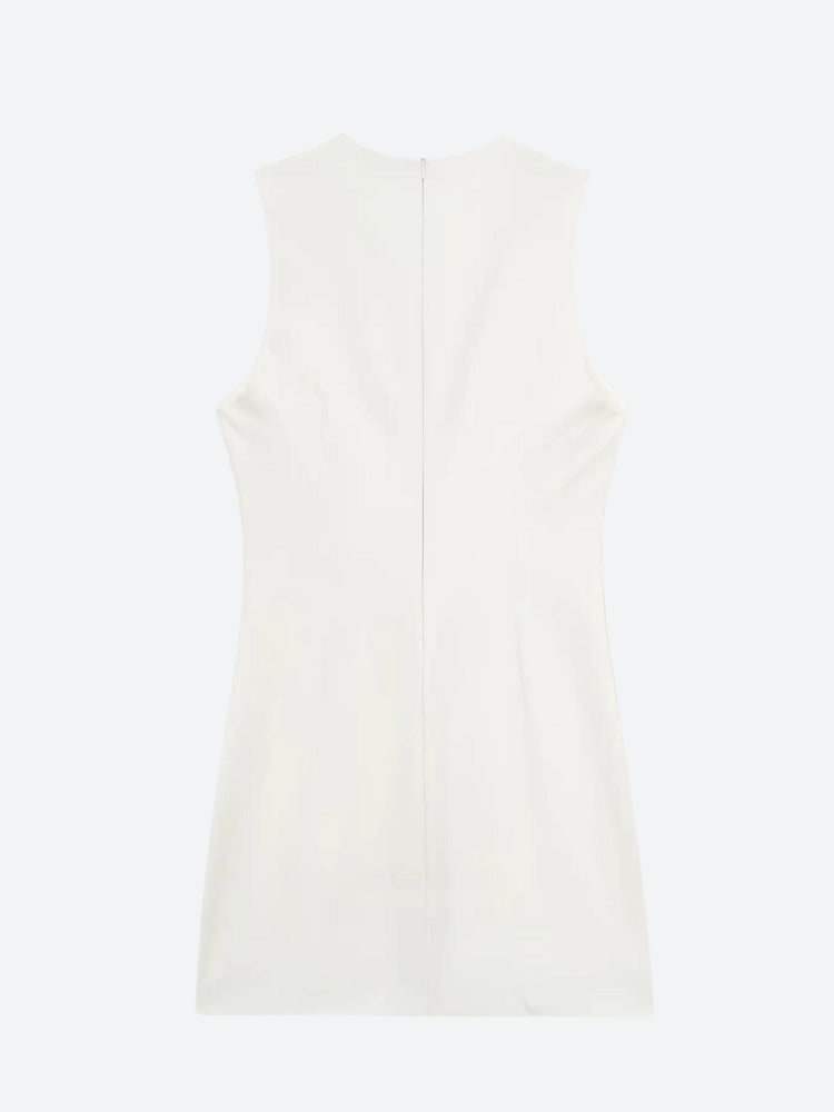 Stylish Work Outfits, Outfit Summer Ideas Belted Plunge Neck Mini Dress Stylish Work Outfits, Outfit Summer Ideas Belted Plunge Neck Mini Dress