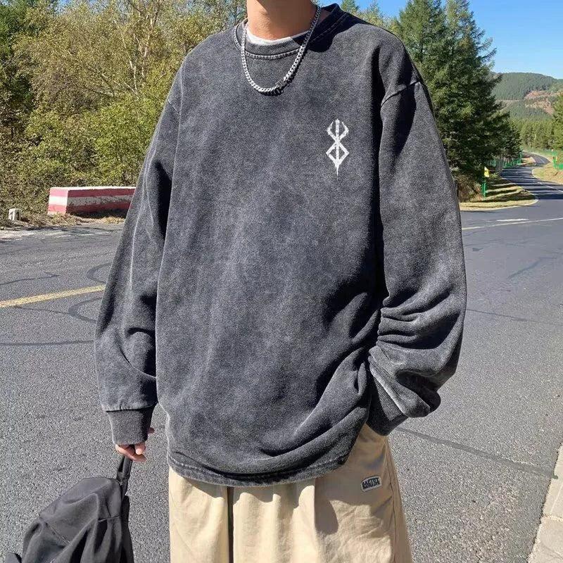 Stylish Work Outfits, Outfit Summer Ideas Berserk Printed Distressed Unisex Sweatshirt Stylish Work Outfits, Outfit Summer Ideas Berserk Printed Distressed Unisex Sweatshirt
