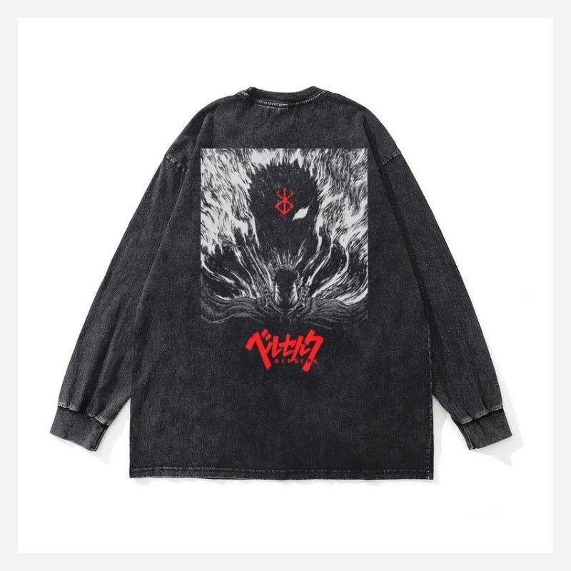Stylish Work Outfits, Outfit Summer Ideas Berserk Printed Distressed Unisex Sweatshirt Stylish Work Outfits, Outfit Summer Ideas Berserk Printed Distressed Unisex Sweatshirt