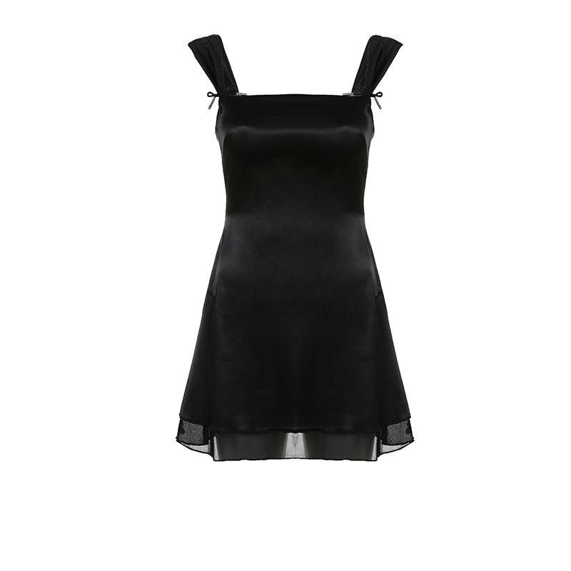 Stylish Work Outfits, Outfit Summer Ideas Black Tie Fastening Mini Dress Stylish Work Outfits, Outfit Summer Ideas Black Tie Fastening Mini Dress