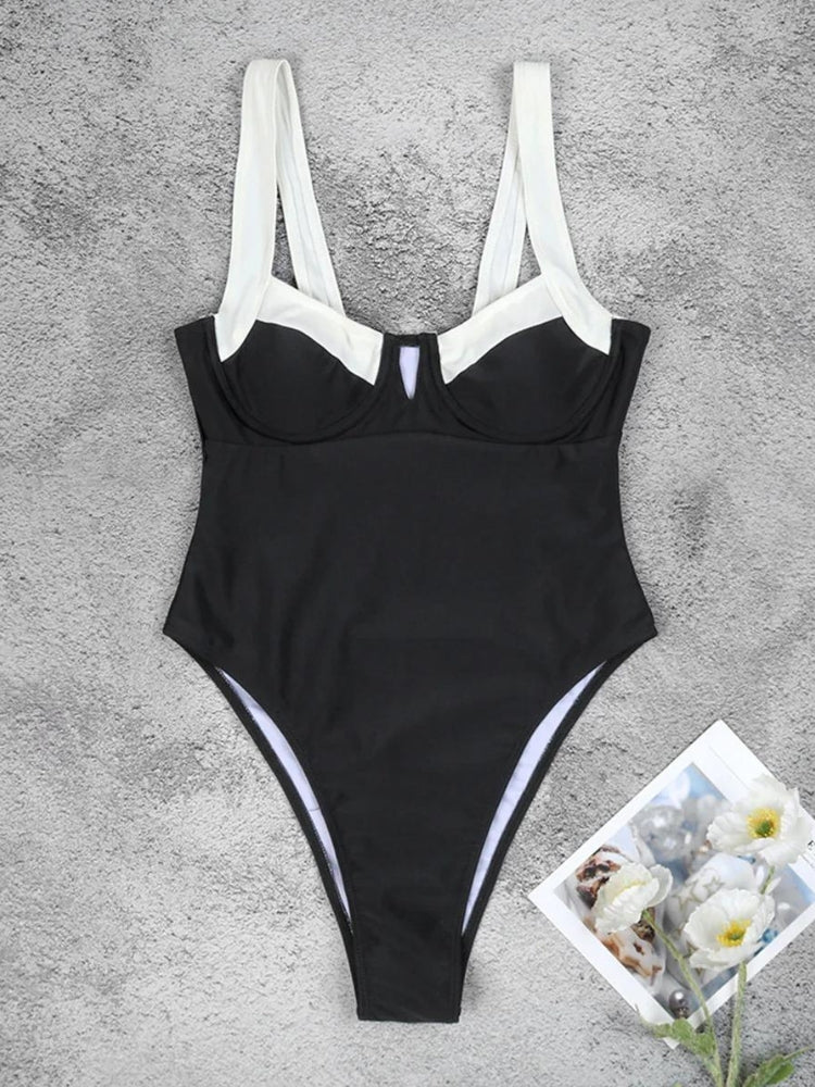 Stylish Work Outfits, Outfit Summer Ideas Black & White High Leg Swimsuit Stylish Work Outfits, Outfit Summer Ideas Black & White High Leg Swimsuit