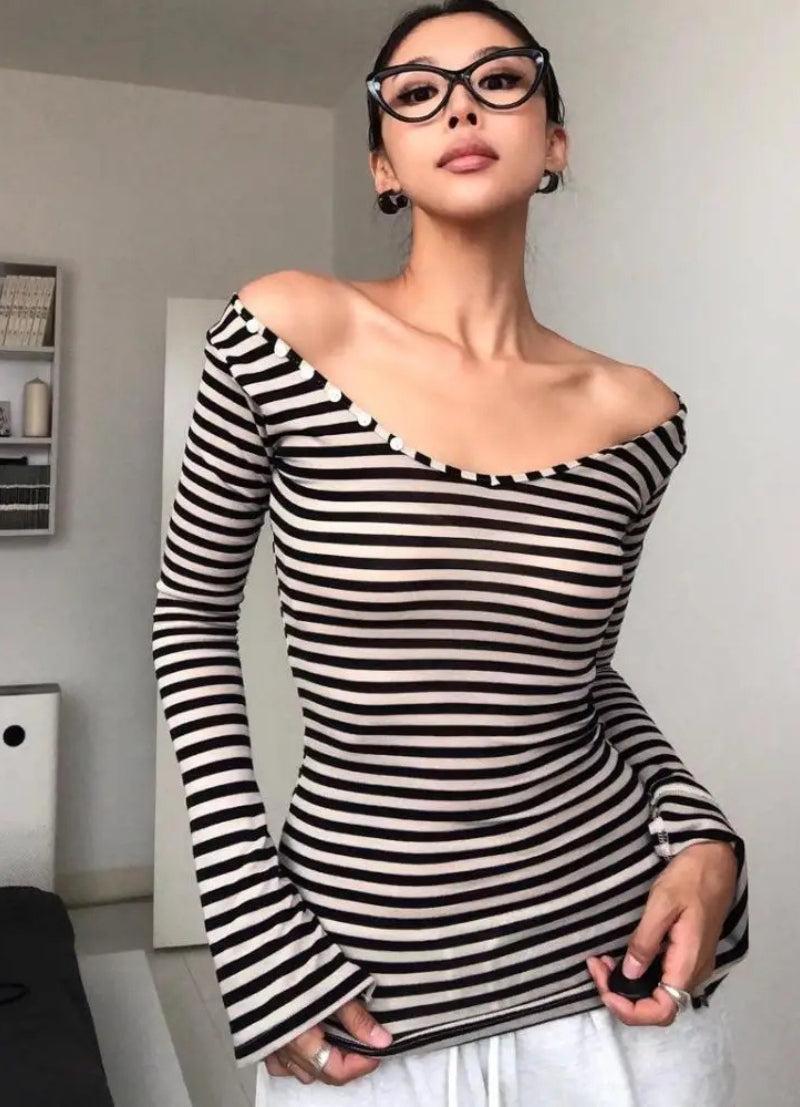 Stylish Work Outfits, Outfit Summer Ideas Black & White Striped Top
