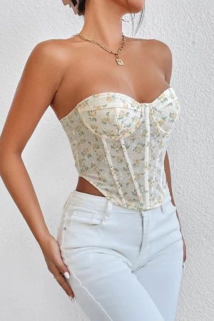 Stylish Work Outfits, Outfit Summer Ideas Blue Corset Top