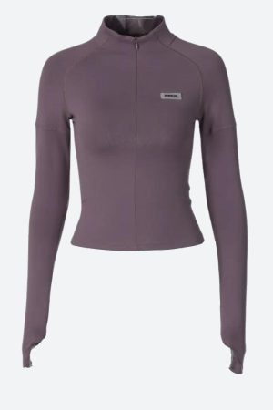 Stylish Work Outfits, Outfit Summer Ideas Bodycon Half Zip-Up Top