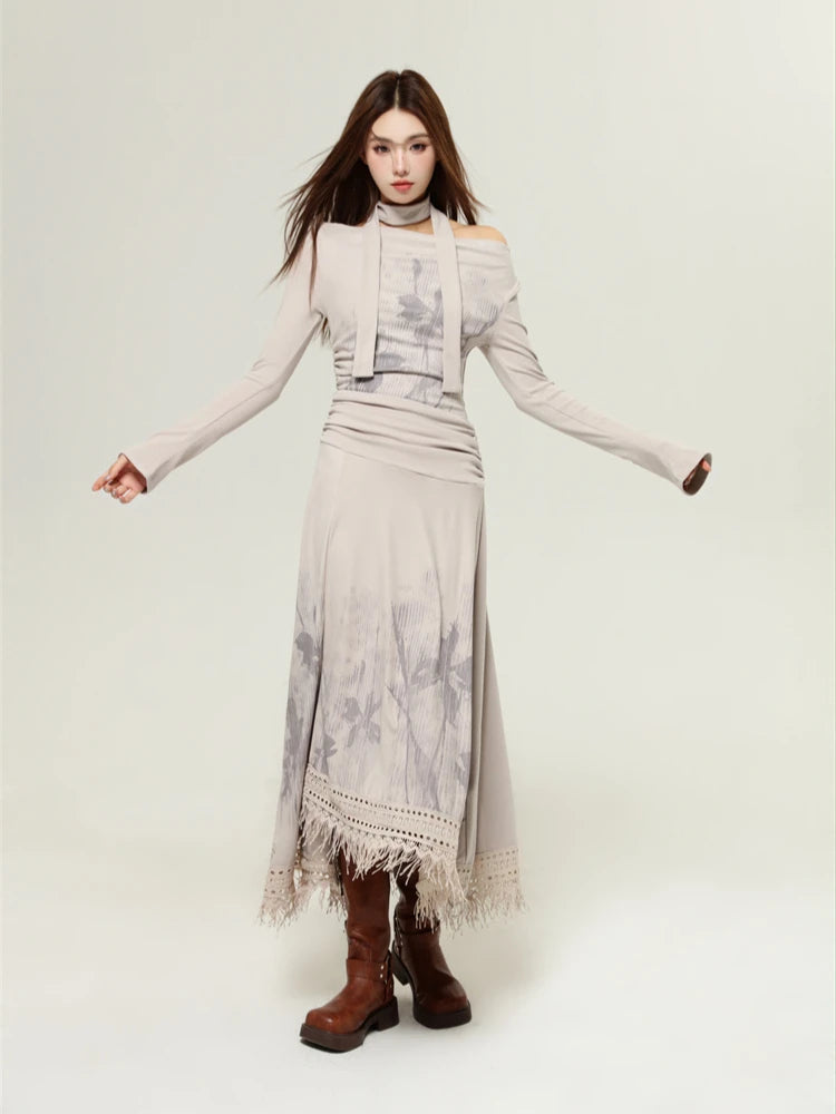 Stylish Work Outfits, Outfit Summer Ideas Bohemian One Shoulder Maxi Dress Stylish Work Outfits, Outfit Summer Ideas Bohemian One Shoulder Maxi Dress