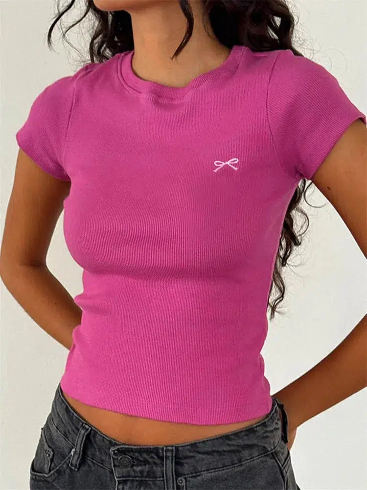 Stylish Work Outfits, Outfit Summer Ideas Bow Basic Tee Stylish Work Outfits, Outfit Summer Ideas Bow Basic Tee