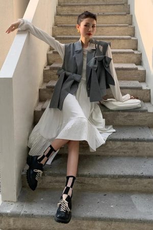 Stylish Work Outfits, Outfit Summer Ideas Bow Oversized Vest