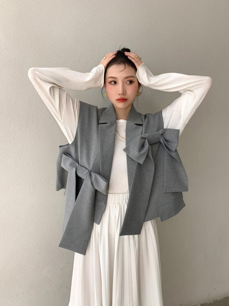 Stylish Work Outfits, Outfit Summer Ideas Bow Oversized Vest Stylish Work Outfits, Outfit Summer Ideas Bow Oversized Vest