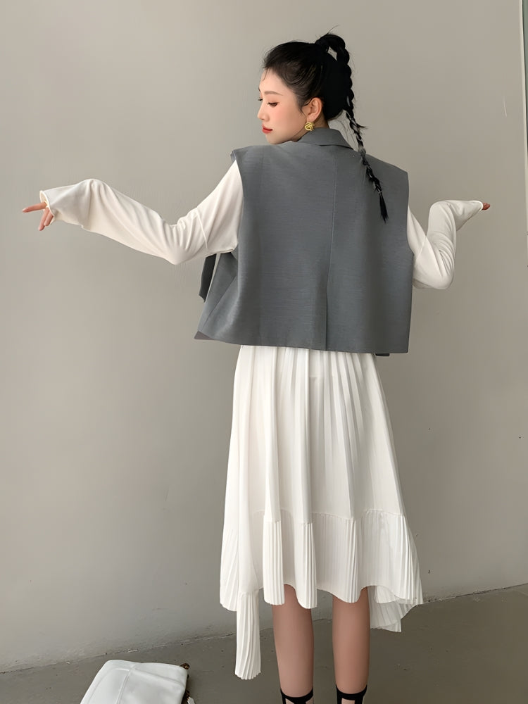 Stylish Work Outfits, Outfit Summer Ideas Bow Oversized Vest Stylish Work Outfits, Outfit Summer Ideas Bow Oversized Vest